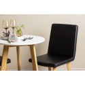 Leonora söögilaud φ65 - Oaklook / valge MDF + tänane söögitool - loodus / must PU _2