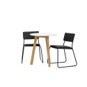 Leonora söögilaud φ65 - Oaklook / valge MDF + Kenth tool - must / must PU _2