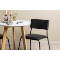 Leonora söögilaud φ65 - Oaklook / valge MDF + Kenth tool - must / must PU _2