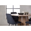 Lanzo söögilaud φ120 - naturaalne / naturaalne MDF + öösöögitool - must / must samet _4