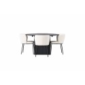 Söögilaud Matilda φ130 - Must / Must MDF spooniga + Edina söögitool - Must / Valge Boucle _4
