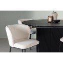 Söögilaud Matilda φ130 - Must / Must MDF spooniga + Edina söögitool - Must / Valge Boucle _4