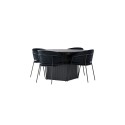 Söögilaud Matilda φ130 - Must / Must MDF spooniga + Söögitool Selma - Must / Must Velvet _4