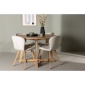 Söögilaud Yakidon - Kummipuu / Oaklook MDF + Lilja söögitool - Oaklook / beež kangas _4