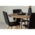 Yakidon söögilaud - kummipuit / tammepuust MDF + tänane söögitool - loodus / must PU _4