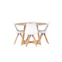 Yakidon söögilaud - kummipuit / tammepuust MDF + söögitool Zeno - looduspuit / valge PP _4