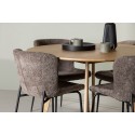Yakidon söögilaud - kummipuit / tammepuust MDF + Modesto söögitool - hall / suitsutatud must boucle _4