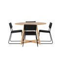 Yakidon söögilaud - kummipuit / tammepuust MDF + Kenth tool - must / must PU _4