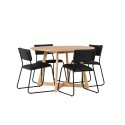 Yakidon söögilaud - kummipuit / tammepuust MDF + Kenth tool - must / must PU _4