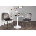 Hamden söögilaud - valge MDF + Eva söögitool - helehall / helehall Velvet _2