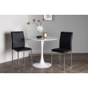 Hamden söögilaud - valge MDF + Lily söögitool - kroomitud jalg / must PU _2