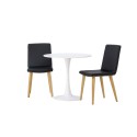 Hamdeni söögilaud - valge MDF + söögitool Today - loodus / must PU _2