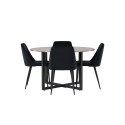 Durango söögilaud - must / pähkel MDF + öösöögitool - must / must samet _4