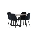 Durango söögilaud - must / pähkel MDF + öösöögitool - must / must samet _4
