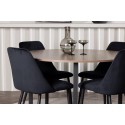 Durango söögilaud - must / pähkel MDF + öösöögitool - must / must samet _4