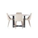 Söögilaud Durango - must / pähkel MDF + öösöögitool - tume pähkel / mokka / pruun kangas _4