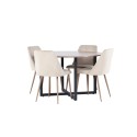Söögilaud Durango - must / pähkel MDF + öösöögitool - tume pähkel / mokka / pruun kangas _4