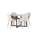Söögilaud Durango - must / pähkel MDF + öösöögitool - tume pähkel / mokka / pruun kangas _4