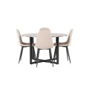 Durango söögilaud - must / pähkel MDF + söögitool Polar - must / beež Boucle _4