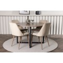 Söögilaud Durango - must / pähkel MDF + öösöögitool - tume pähkel / mokka / pruun kangas _4