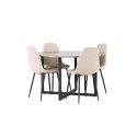 Durango söögilaud - must / pähkel MDF + söögitool Polar - must / beež Boucle _4