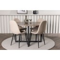 Durango söögilaud - must / pähkel MDF + söögitool Polar - must / beež Boucle _4