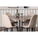 Durango söögilaud - must / pähkel MDF + söögitool Polar - must / beež Boucle _4