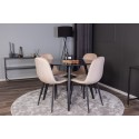 Plaza Runt Matbord - Svart / Svart - ø100*H75 +Polar söögitool - mustad jalad / beež samet _4