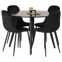 Plaza Runt Matbord - Svart / Svart - ø100*H75 +Polar söögitool - mustad jalad / Black Velvet _4