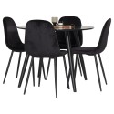 Plaza Runt Matbord - Svart / Svart - ø100*H75 +Polar söögitool - mustad jalad / Black Velvet _4