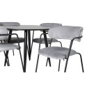 Plaza Runt Matbord - Svart / Svart - ø100*H75 +Nooletugitool - Mustad jalad - Grey Velvet _4
