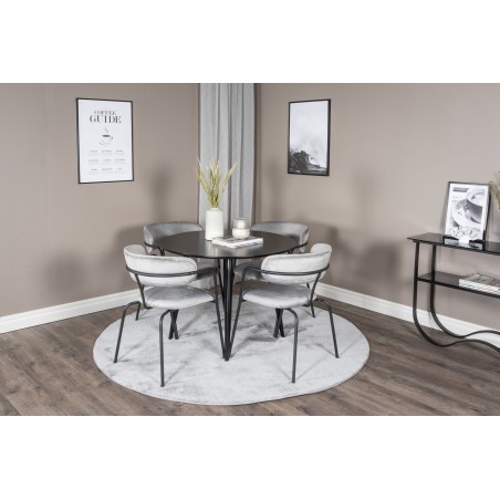 Plaza Runt Matbord - Svart / Svart - ø100*H75 +Nooletugitool - Mustad jalad - Grey Velvet _4