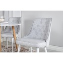 Plaza Runt Matbord – Ek-Look / Vit – ø100*H75 +Velvet Deluxe söögitool – valged jalad – helehall kangas _4