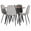 Plaza Runt Matbord - Svart / Svart - ø100*H75 +Polar söögitool - mustad jalad / helehall samet _4