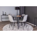 Plaza Runt Matbord - Svart / Svart - ø100*H75 +Polar söögitool - mustad jalad / helehall samet _4
