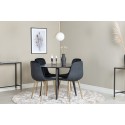 Plaza Runt Matbord - Svart / Svart - ø100*H75 + Polar Tool - Black Velvet / Matt messingijalg _4