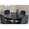 Plaza Runt Matbord - Svart / Svart - ø100*H75 + Polar Tool - Black Velvet / Matt messingijalg _4