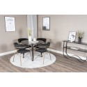 Plaza Runt Matbord - Svart / Svart - ø100*H75 + Nooletugitool - Messingijalad - Must Velvet _4