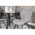 Plaza Runt Matbord – Svart / Svart – ø100*H75 +Gemma söögitool – mustad jalad – hall kangas _4