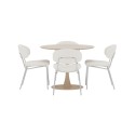 Glade ümmargune söögilaud Ø100x75 beež + Chico tool, 2-pakk kroom/valge _4