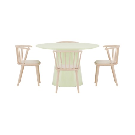 Lanzo söögilaud Ø120 Matcha roheline + Bobby tool 2-pakk Whitewash Wood _4