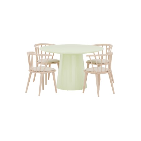 Lanzo söögilaud Ø120 Matcha roheline + Bobby tool 2-pakk Whitewash Wood _4