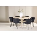 Kopenhaageni laud - valge/beež 6 Edina tooliga - must