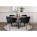 Durango söögilaud - must / pähkel MDF + Selma söögitool - must / must samet _4