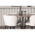 Durango söögilaud - must / pähkel MDF + Edina söögitool - must / valge Boucle _4