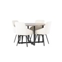 Durango söögilaud - must / pähkel MDF + Rosie söögitool - must / beež kangas _4