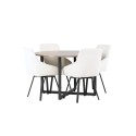Durango söögilaud - must / pähkel MDF + Rosie söögitool - must / beež kangas _4