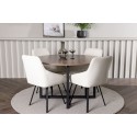 Durango söögilaud - must / pähkel MDF + Rosie söögitool - must / beež kangas _4