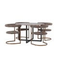 Durango söögilaud - must / pähkel MDF + hommikusöögitool - must / must Boucle _4