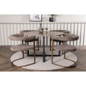 Durango söögilaud - must / pähkel MDF + hommikusöögitool - must / must Boucle _4